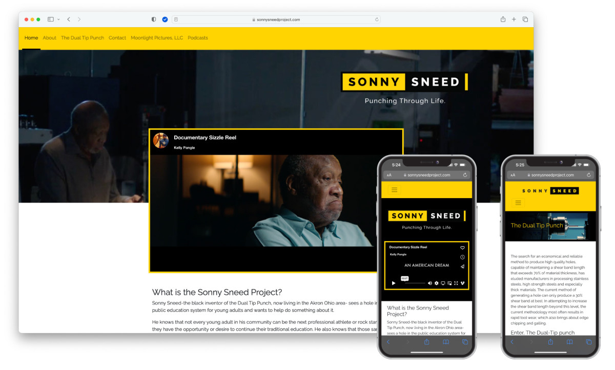 The Sonny Sneed Project - Mobile Responsive Design