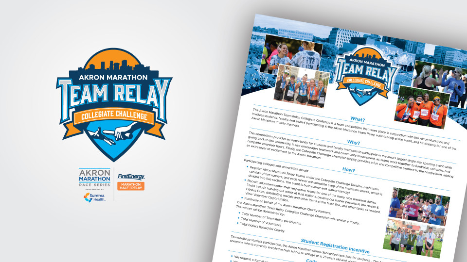 Team Relay Collegiate Challenge Logo & Materials